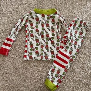 Hanna Andersson Green and Red Grinch Kids Pajama Set